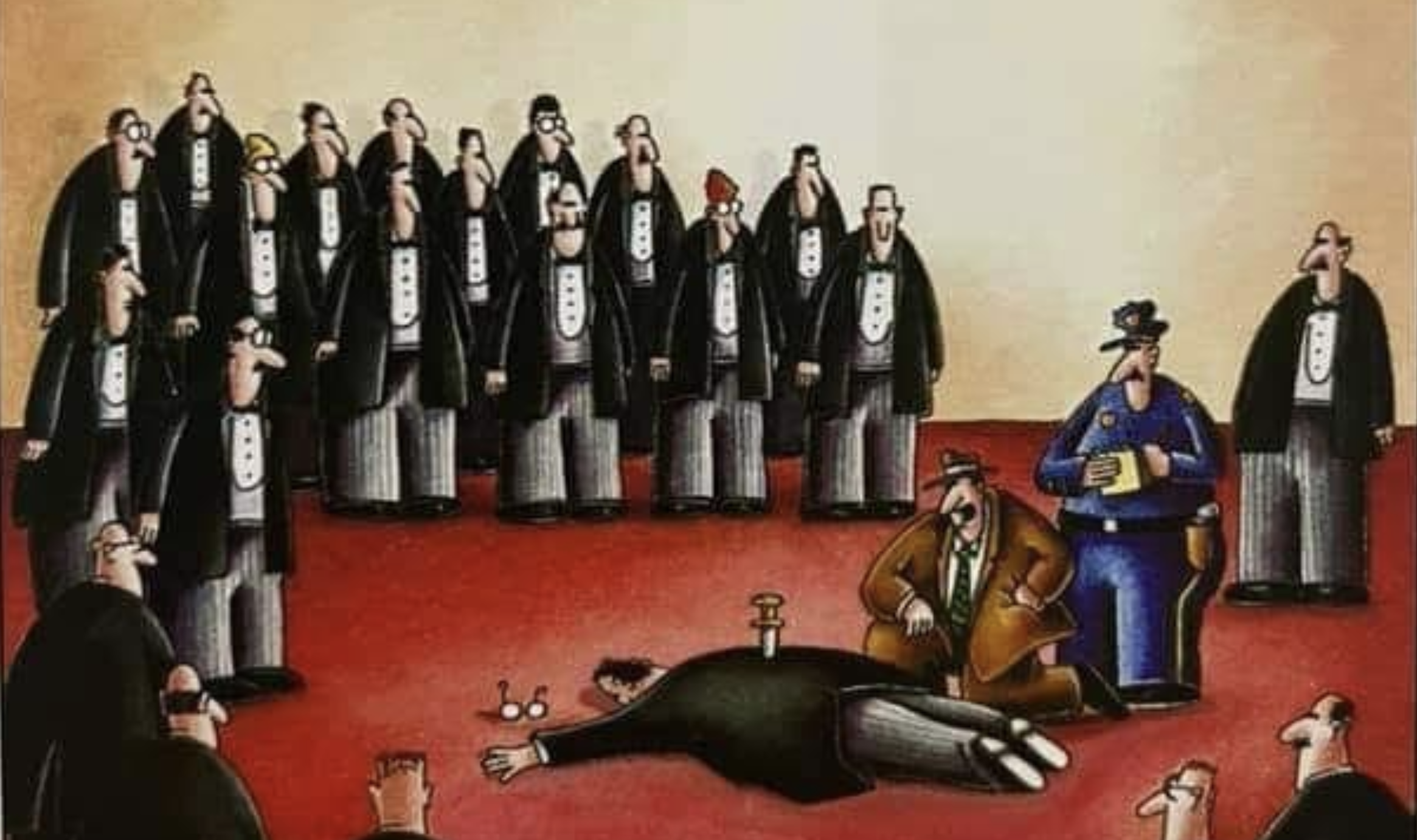 A Whodunnit, according to The Far Side